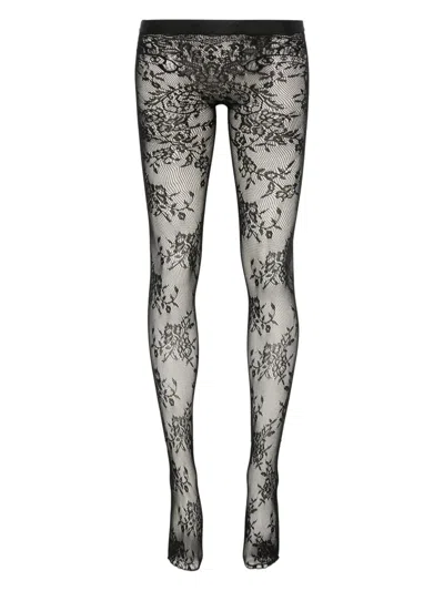 ALEXANDER MCQUEEN FLORAL LACE TIGHTS