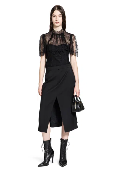 Alexander Mcqueen Floral Lace Top In Black