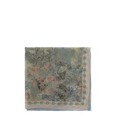 Alexander Mcqueen Floral Patterned Silk Scarf In Green