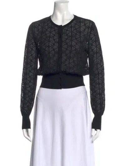 Pre-owned Alexander Mcqueen Floral Print Crew Neck Sweater In Black