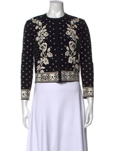 Pre-owned Alexander Mcqueen Floral Print Crew Neck Sweater In Black