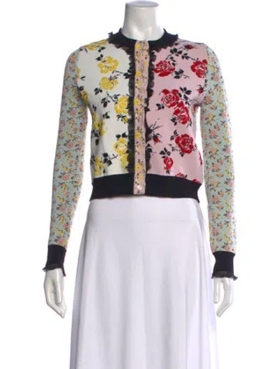 Pre-owned Alexander Mcqueen Floral Print Crew Neck Sweater In Multicolor