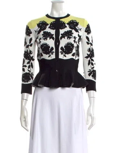 Pre-owned Alexander Mcqueen Floral Print Crew Neck Sweater In Neutral