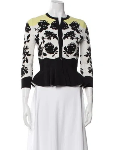 Pre-owned Alexander Mcqueen Floral Print Evening Jacket In Neutral