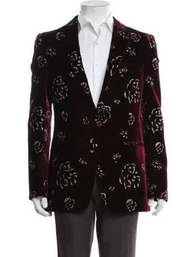 Pre-owned Alexander Mcqueen Floral Print Glitter Accents Blazer In Multicolor