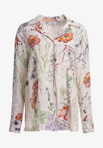 Alexander Mcqueen Floral Print Long-sleeved Shirt In Multi