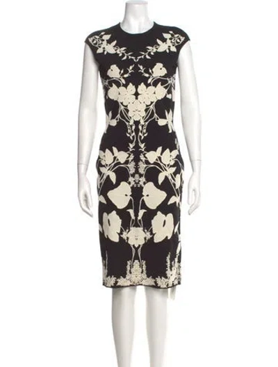 Pre-owned Alexander Mcqueen Floral Print Midi Length Dress In Multi