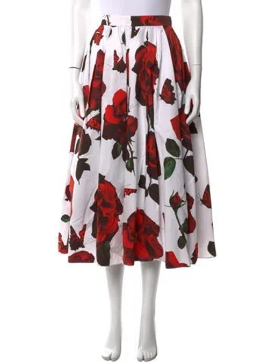 Pre-owned Alexander Mcqueen Floral Print Midi Length Skirt In Multicolor