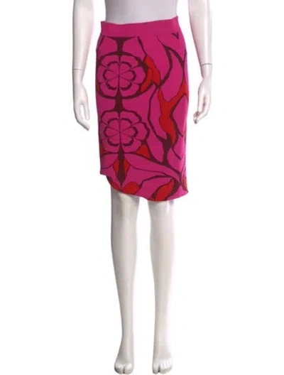 Pre-owned Alexander Mcqueen Floral Print Midi Length Skirt In Pink