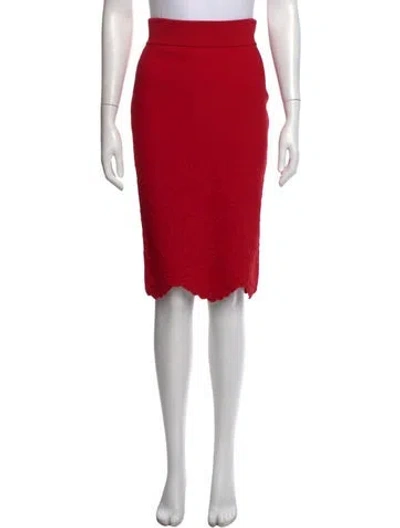 Pre-owned Alexander Mcqueen Floral Print Midi Length Skirt In Red