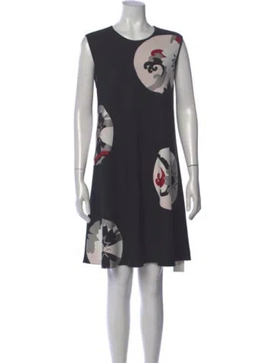 Pre-owned Alexander Mcqueen Floral Print Mini Dress In Gray