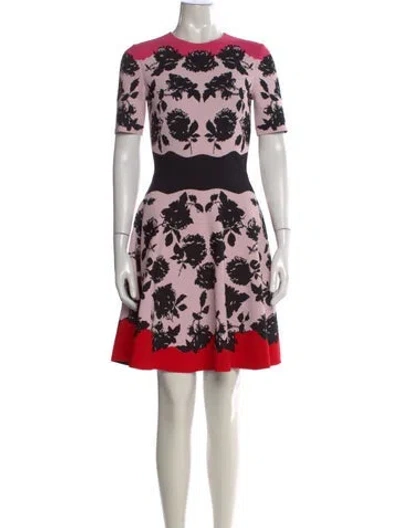 Pre-owned Alexander Mcqueen Floral Print Mini Dress In Pink