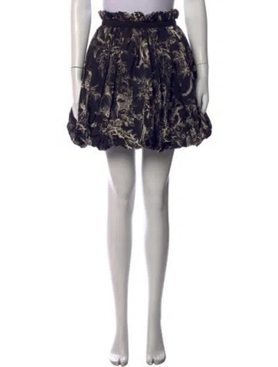 Pre-owned Alexander Mcqueen Floral Print Mini Skirt In Blue