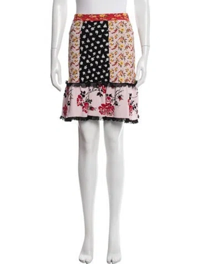 Pre-owned Alexander Mcqueen Floral Print Mini Skirt In Pink