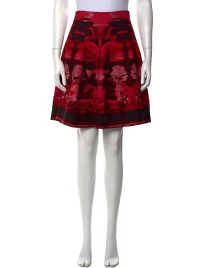 Pre-owned Alexander Mcqueen Floral Print Mini Skirt In Pink