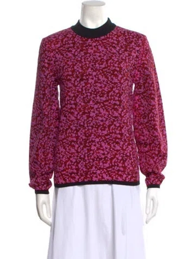 Pre-owned Alexander Mcqueen Floral Print Mock Neck Sweater W/ Tags In Pink