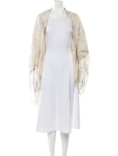 Pre-owned Alexander Mcqueen Floral Print Open Front Sweater In Neutrals