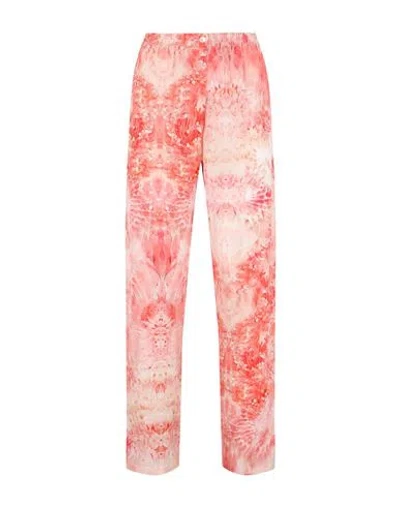 Alexander Mcqueen Floral Print Pajama Pants Woman Sleepwear Multicolored Size 10 Silk In Burgundy