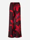 Alexander Mcqueen Red Floral-print Trousers In Multicolor