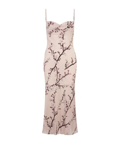 Alexander Mcqueen Floral Print Pendant Dress In Nude