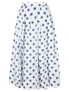 Alexander Mcqueen Floral Print Pleated Flare Skirt In Galactic Blue