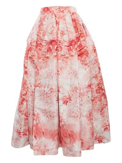Pre-owned Alexander Mcqueen Floral-print Pleated Skirt