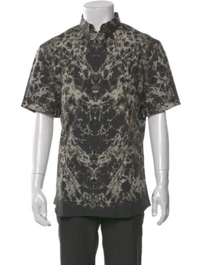 Pre-owned Alexander Mcqueen Floral Print Short Sleeve Shirt In Neutral