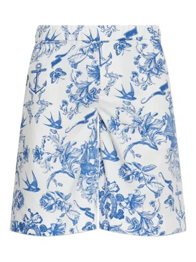 Alexander Mcqueen Floral-print Shorts In Multi