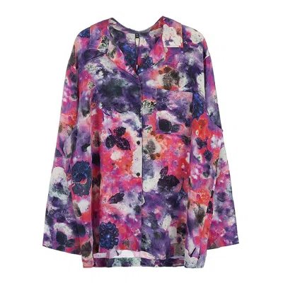 Alexander Mcqueen Floral-print Silk Shirt In Multicolor