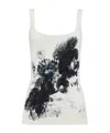 Alexander Mcqueen Floral-print Tank Top In White