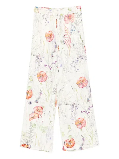 Alexander Mcqueen Floral-print Trousers In Neutral