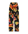 Alexander Mcqueen Floral-print Wide-leg Silk Trousers In Black