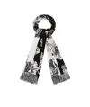 Alexander Mcqueen Floral Scarf In Black