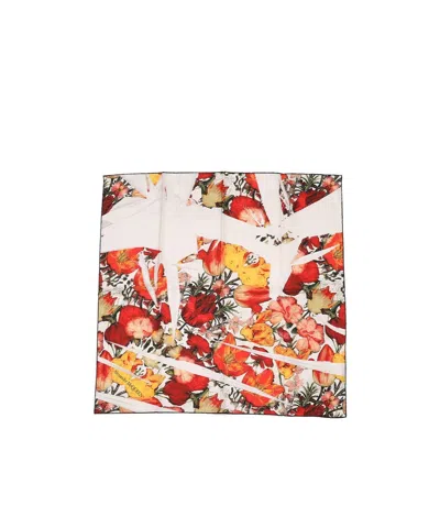 Alexander Mcqueen Floral Skull Scarf In Multi