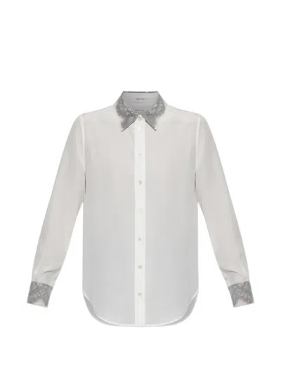 Alexander Mcqueen Floral-lace Detailed Shirt In White