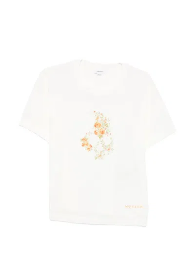 Alexander Mcqueen Floral-print T-shirt In Transparent