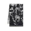 Alexander Mcqueen Flower Blooms Skull Scarf -  - Wool - Black In Black