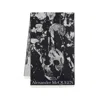 Alexander Mcqueen Flower Blooms Skull Scarf -  - Wool - Black In Black