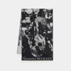Alexander Mcqueen Flower Blooms Skull Scarf -  - Wool - Black In Black