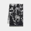 Alexander Mcqueen Flower Blooms Skull Scarf -  - Wool - Black In Black
