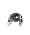 Alexander Mcqueen Flower Skeleton Scarf In Black