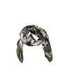 Alexander Mcqueen Flower Skeleton Silk Scarf In Black