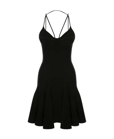 ALEXANDER MCQUEEN ALEXANDER MCQUEEN STRAPPY FLUTED MINI DRESS