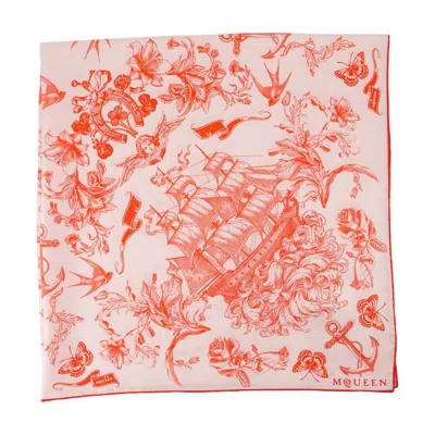 Alexander Mcqueen Fo Sailor Tattoo Scarf In Pink