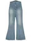 Alexander Mcqueen Fold Over Waist Jeans In Blue