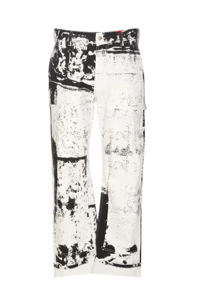 ALEXANDER MCQUEEN FOLD PRINT JEANS