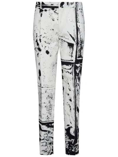 Alexander Mcqueen Fold Print Workwear Pants In Multi