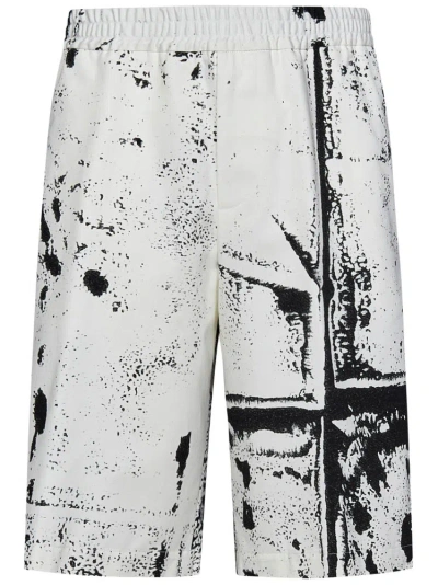 Alexander Mcqueen Fold Printed Bermuda Shorts In Multi