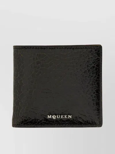 Alexander Mcqueen Fold Wallet Textured Finish
