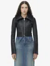 Alexander Mcqueen Folded-collar Leather Jacket In Black